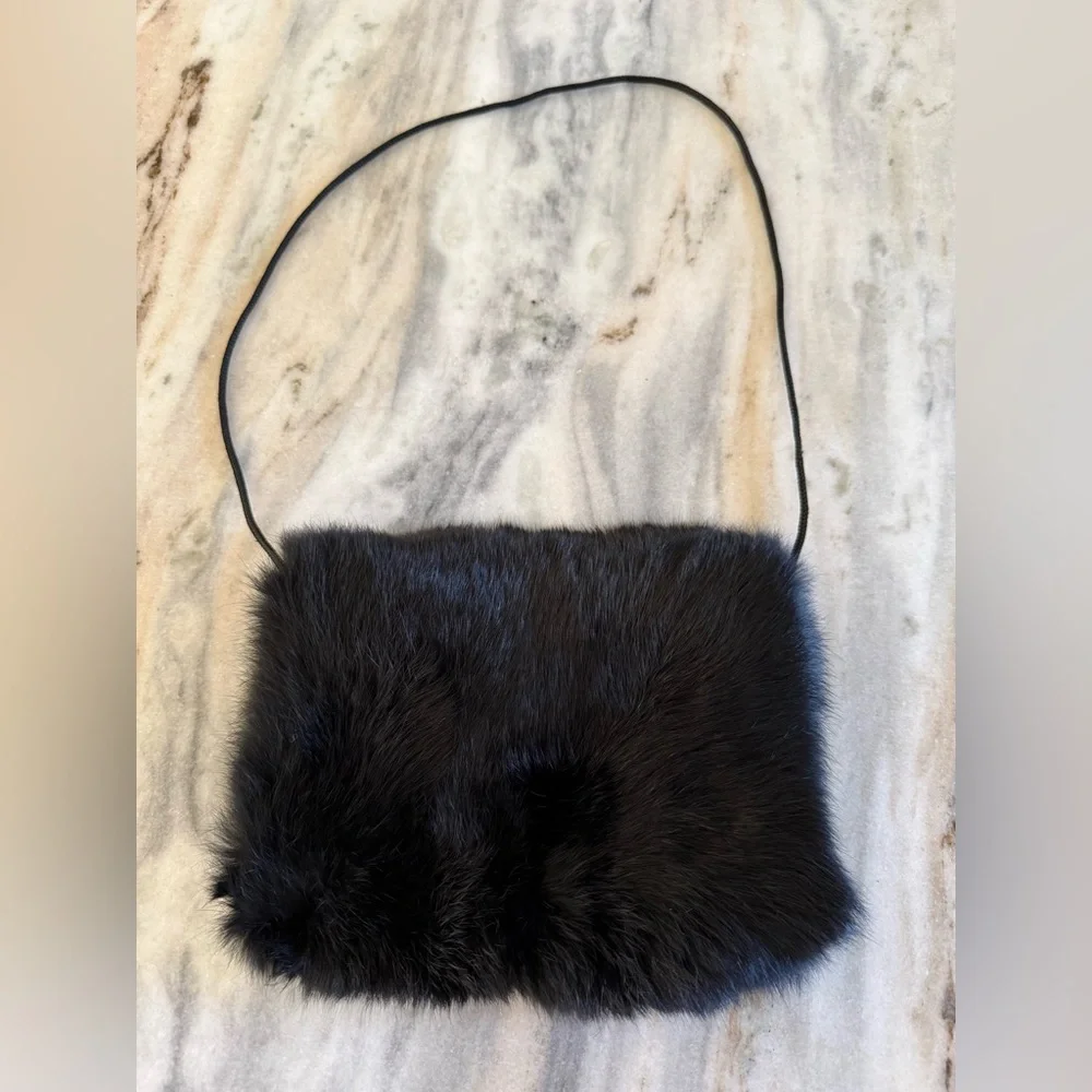 KC Collections Elegant Black Faux Fur hand warmer - girls - one size